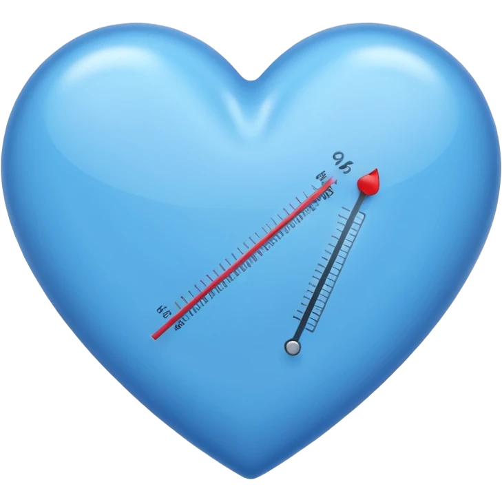 Blue heart with measuring scale emoji