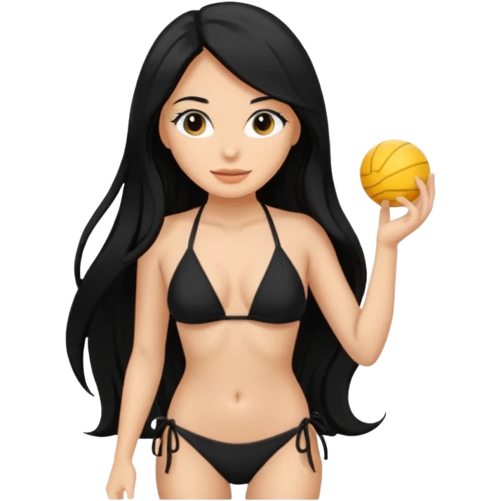 Wearing a black bikini with long black hair  emoji