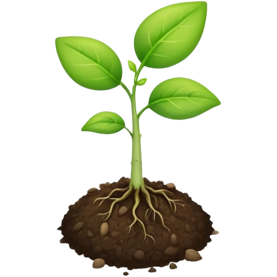 A small seedling plant sprouting, representing reproduction in plants emoji