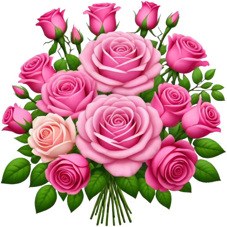 Huge pink flower bouquet with different flowers and pink tones and roses emoji