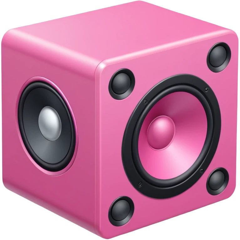 mac os icon pink audio speaker isometric emoji
