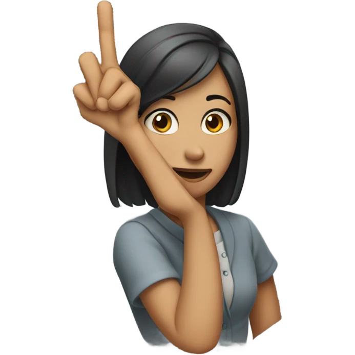 A girl flipping someone off emoji