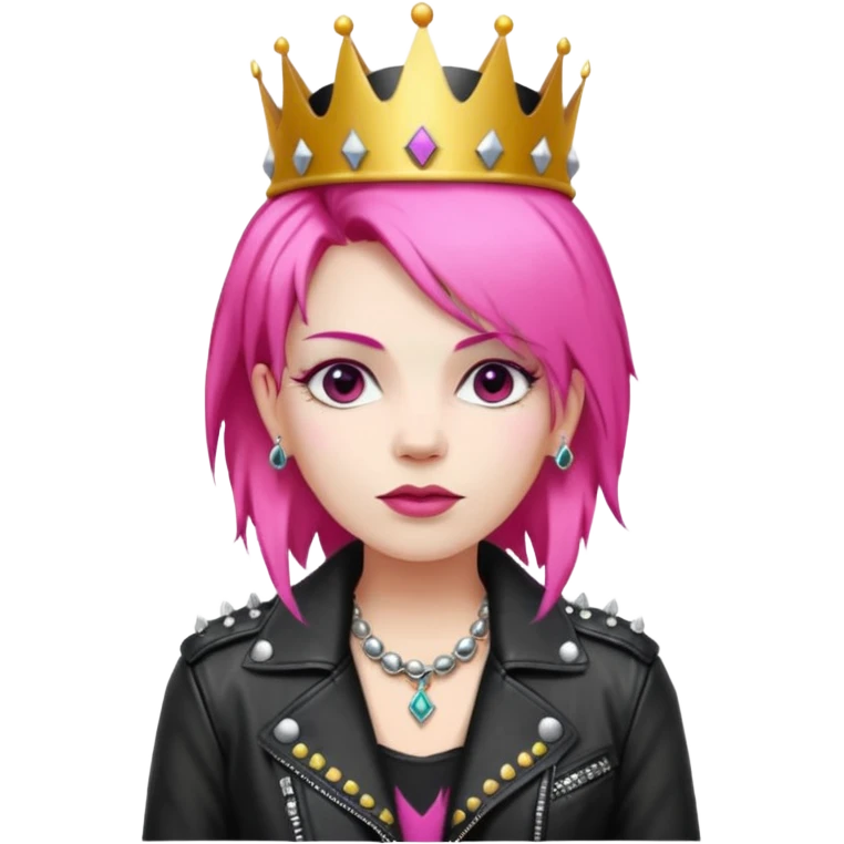 old queen punk with crown emoji