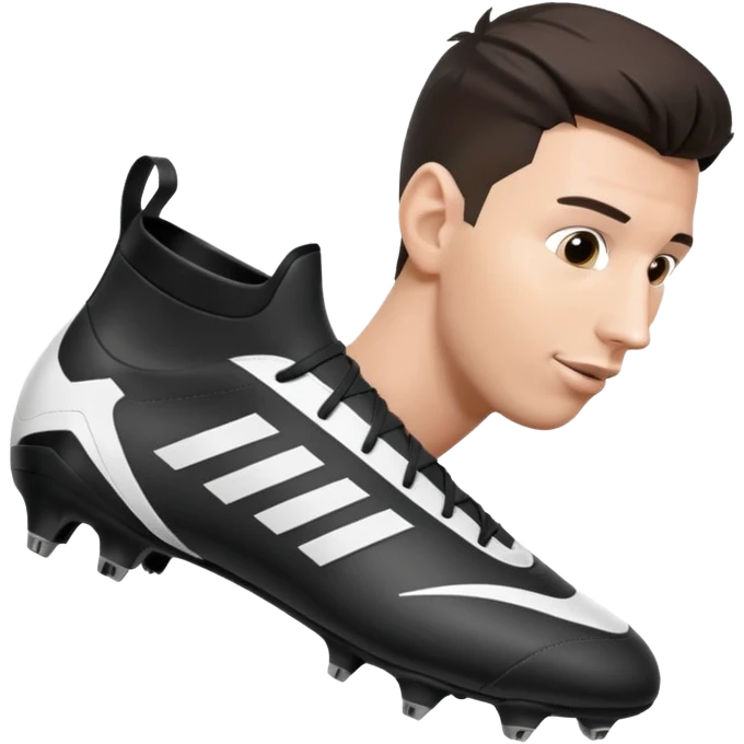 Lionel Messi kissing Cristiano Ronaldo's football boot emoji