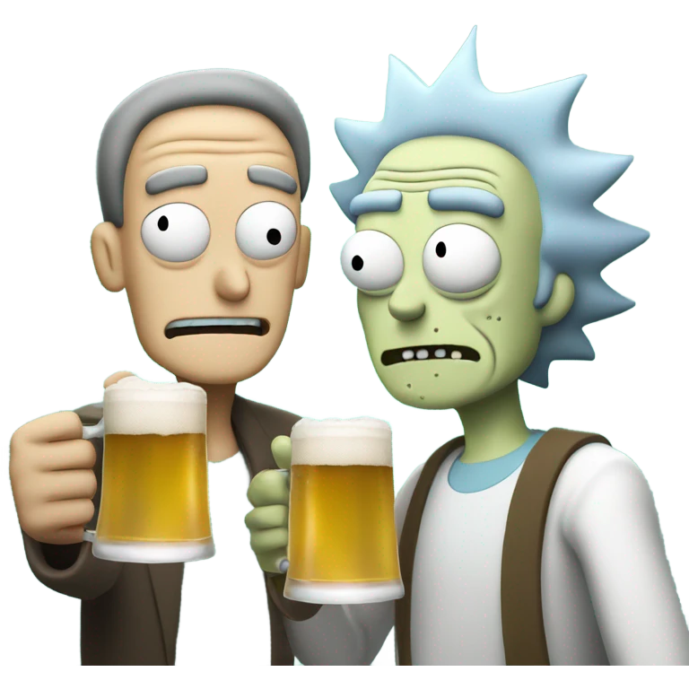 rick and morty doing beer toast emoji