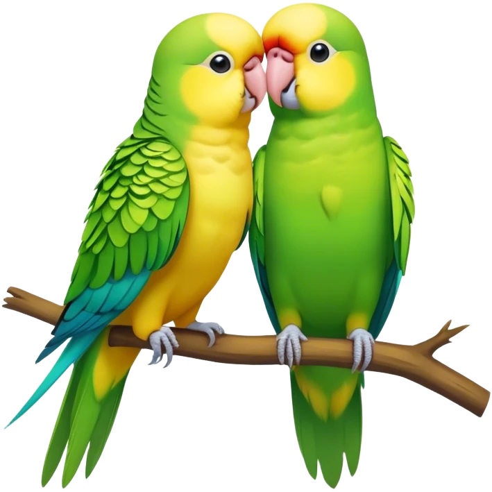 Parakeets in love ￼ emoji