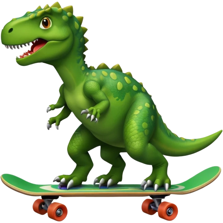 Dinosaur on a skateboard emoji