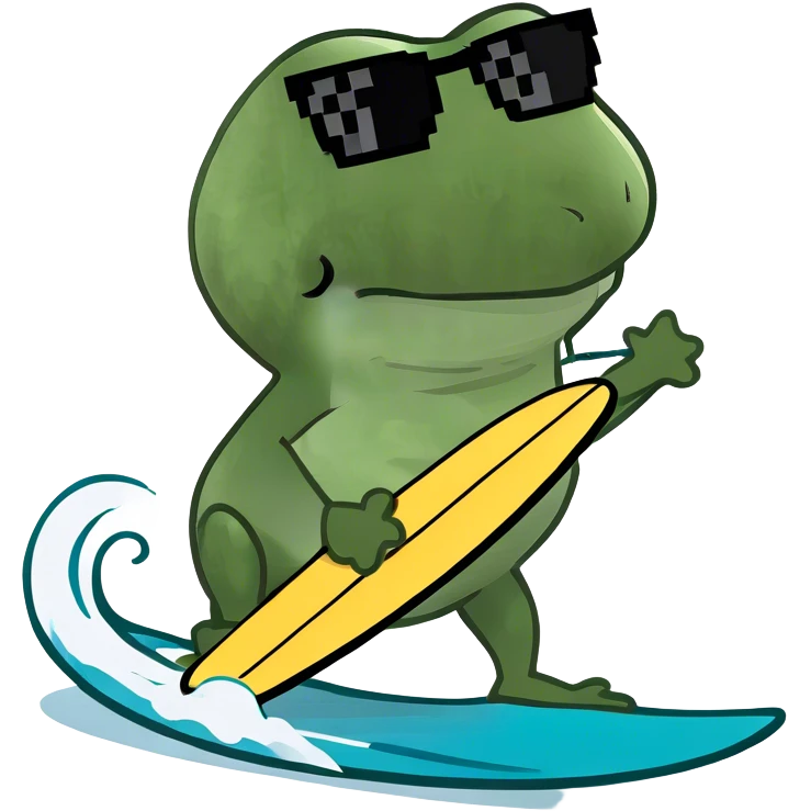 Surf wave in 3d heart emoji