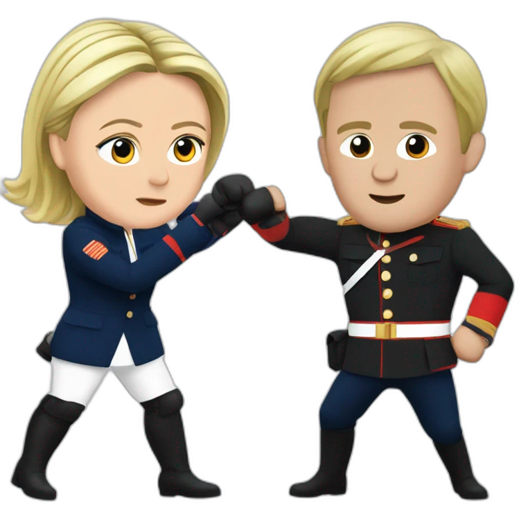 Marine Le Pen fighting Macron emoji