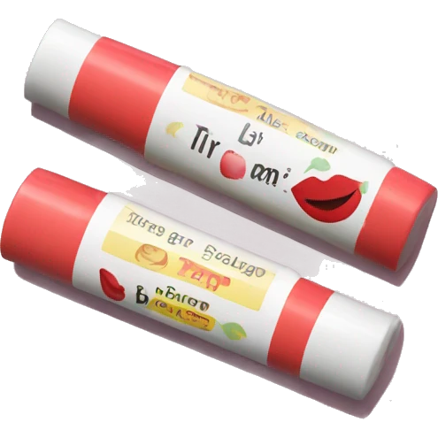 lip balm with label emoji