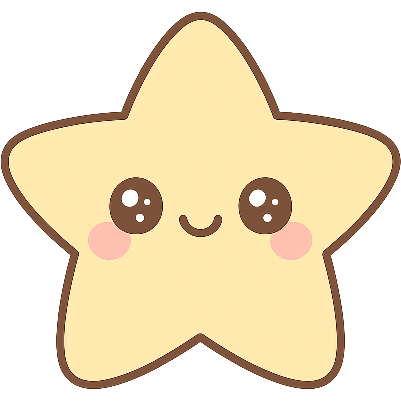 kawaii style happy star emoji
