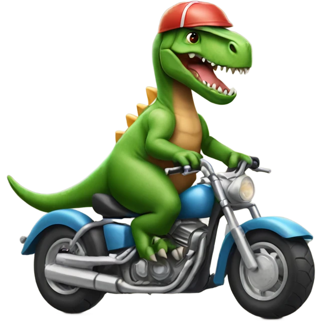 Dinosaur riding a motorcycle  emoji
