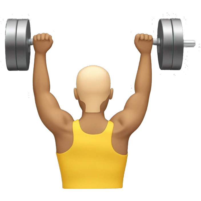 shoulder press viewed from back. yellow skin tone, no hair emoji