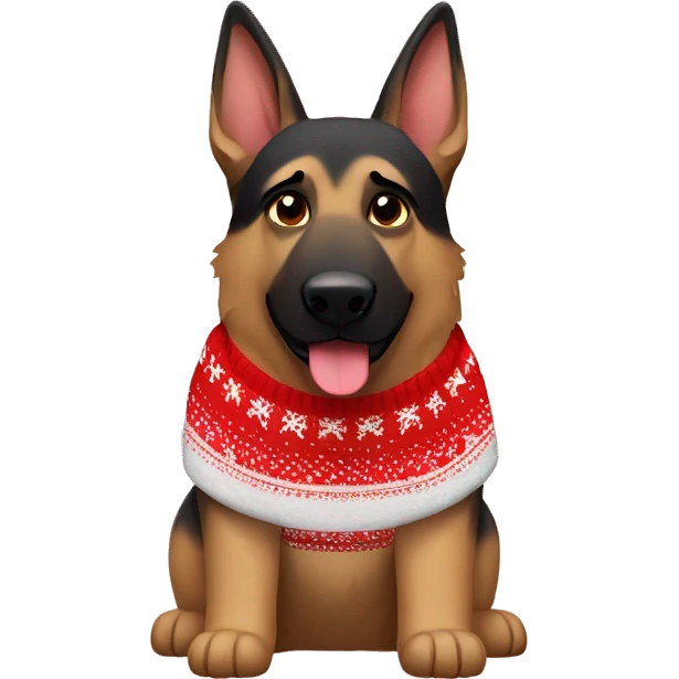 German shepherd with Christmas sweater  emoji