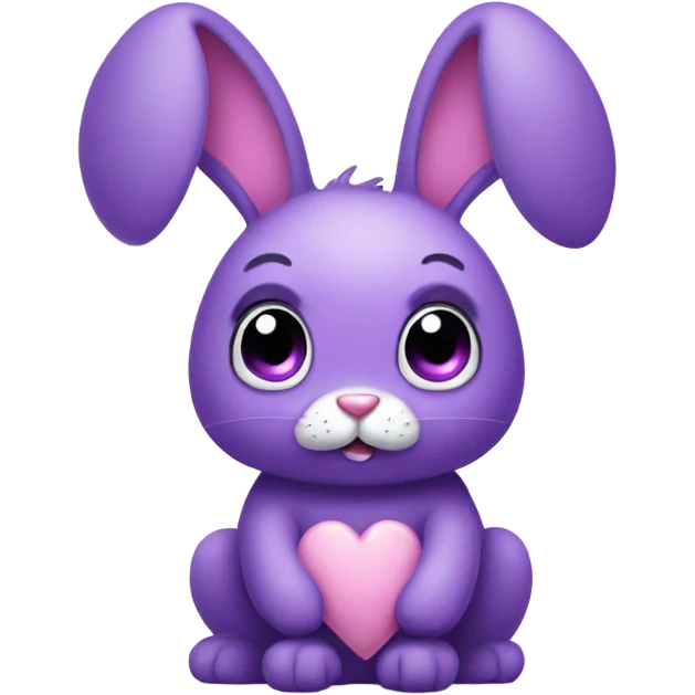 fluffy purple bunny with heart eyes emoji