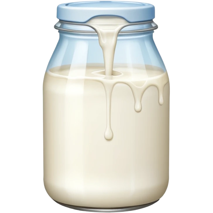 a jar of milk but the top is sticky and its dripping but theres no lit emoji