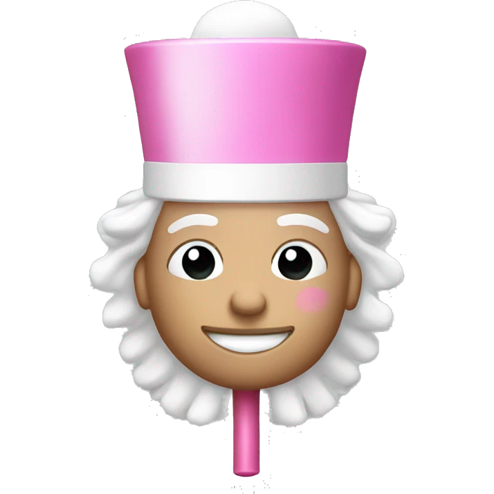 Pink nutcracker full body with white hair and hat emoji