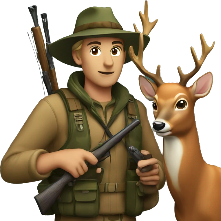 Hunter with deer emoji