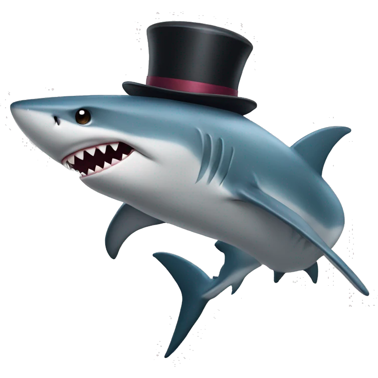 Shark with tophat emoji