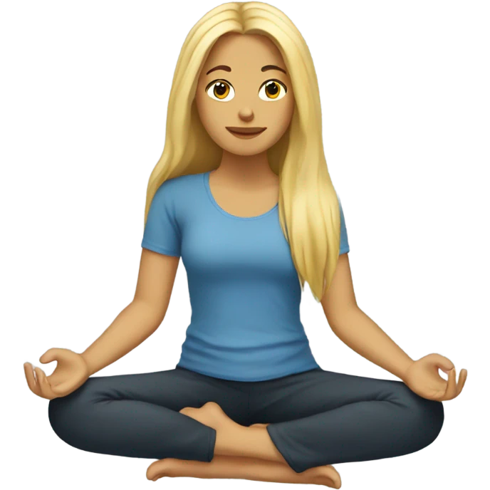 Blonde girl longhair meditation  emoji