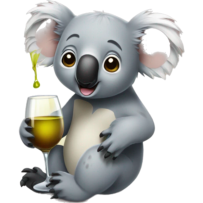 Koala drinking wine emoji