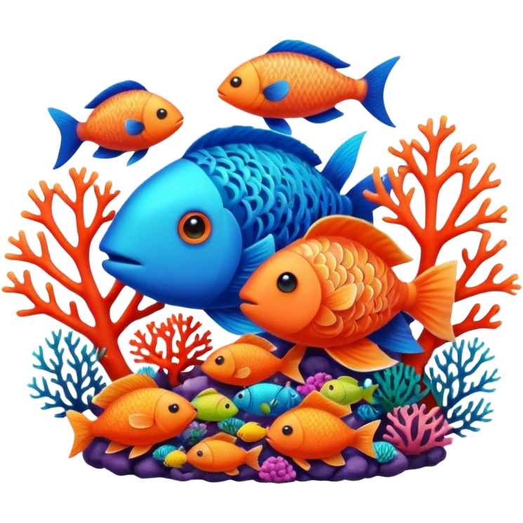A colorful coral piece surrounded by tiny fish.


























































 emoji