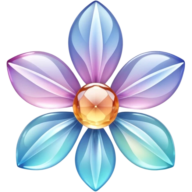 Sparkly glossy Pastel  glass crystal flower  emoji
