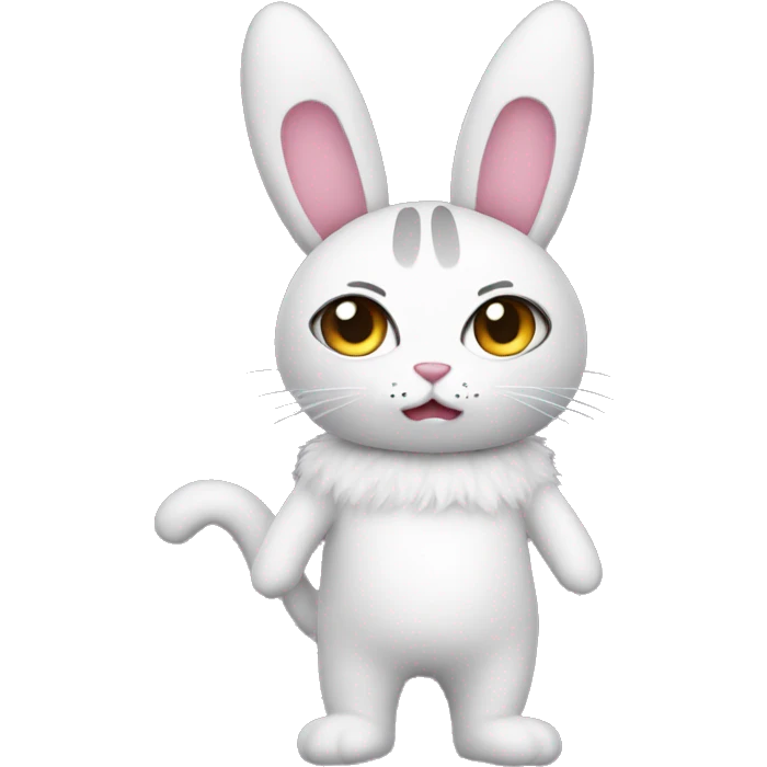 standing cat plushie IN A BUNNY COSTUME emoji