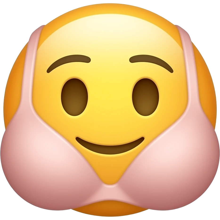 make me an emoji with a 34j bra size, but make them not wear a bra. Humanoid, tits swinging and hanging out. Also, give them a thick cock with a mushroom tip emoji