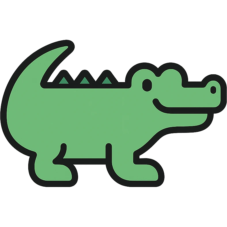 A green crocodile emoji