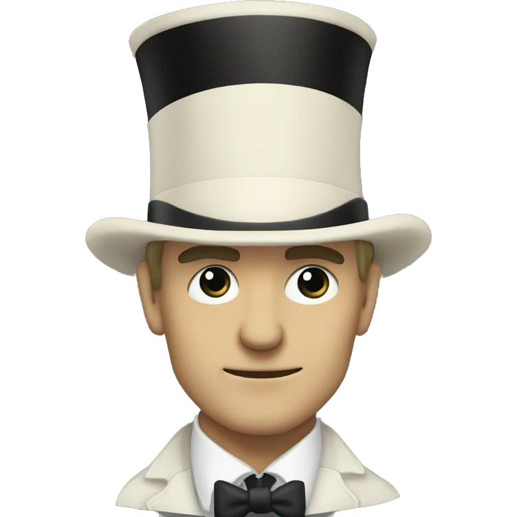 Rodion Raskolnikov from "Crime and Punishment" in a top hat emoji