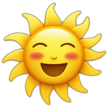 delighted sun in love emoji