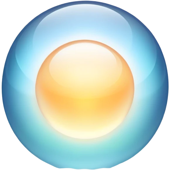 Minimalist ethereal glowing orb with soft subtle waves radiating outward, gentle floating aura, elegant and minimal emoji