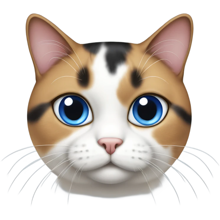 Really fat calico cat with blue eyes emoji