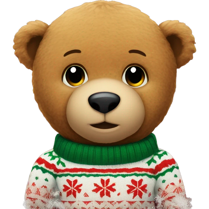 teddy bear with a christmas sweater  emoji