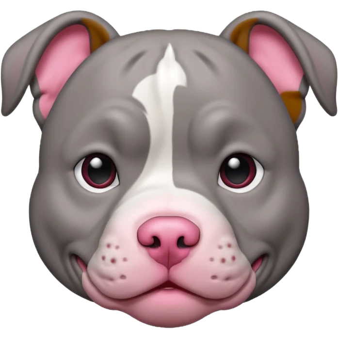 gray pitbull with pink nose  emoji