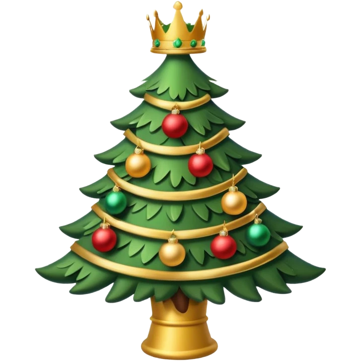 Christmas tree with a crown emoji