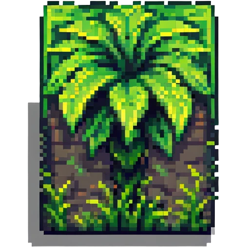 maximum blocky ultra-abstract pixel art Minecraft grass block emoji with only 2-4 large square pixels emoji