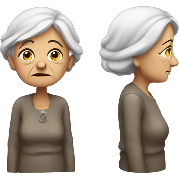 old woman sad standing full emoji