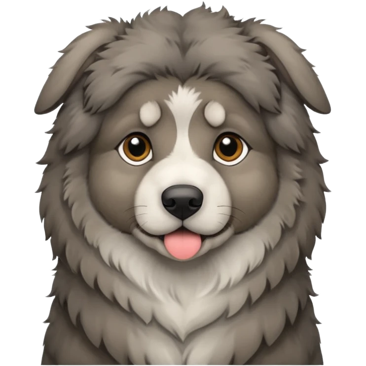 A dark-colored Caucasian Shepherd puppy with cropped ears emoji