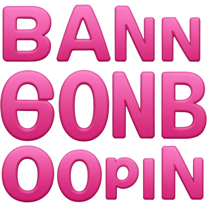"Fun" word, regular standard bold font, dark pink color letters emoji