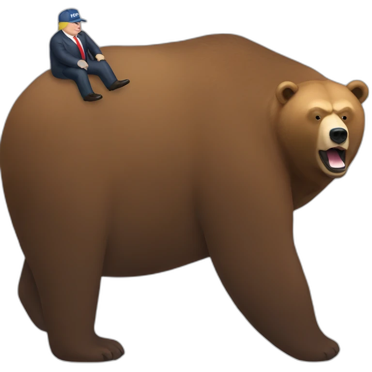 cartman and trump riding a brown bear emoji
