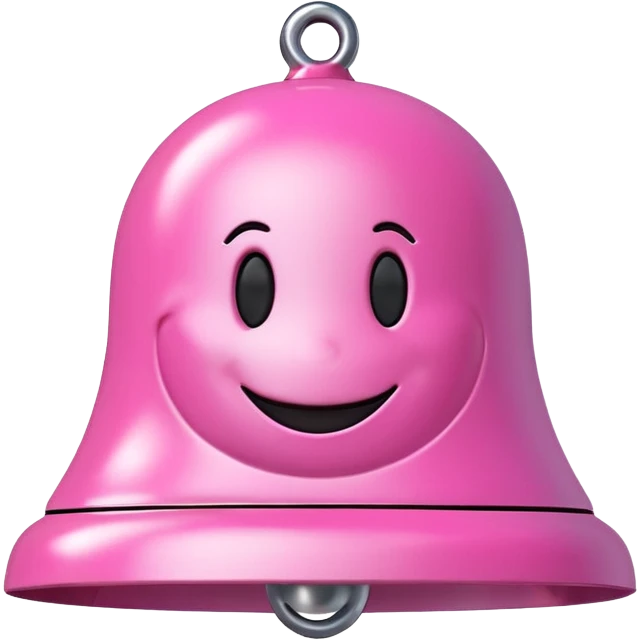 pink call bell with smiley face on it emoji