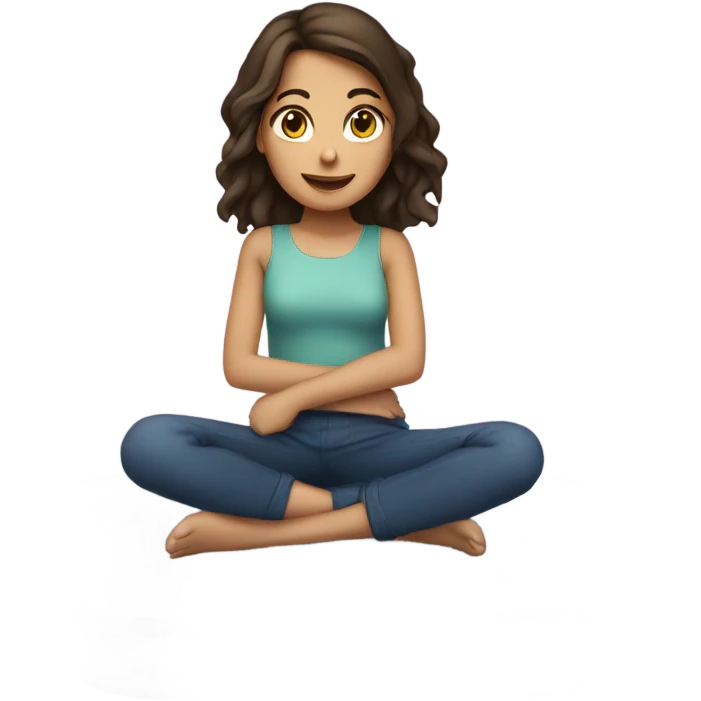Brunette girl on top of tray emoji