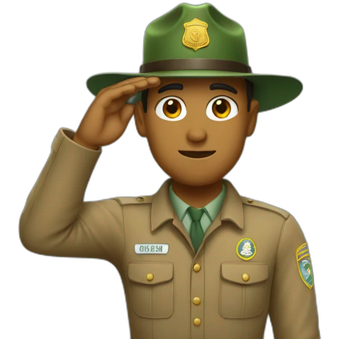 park ranger saluting emoji