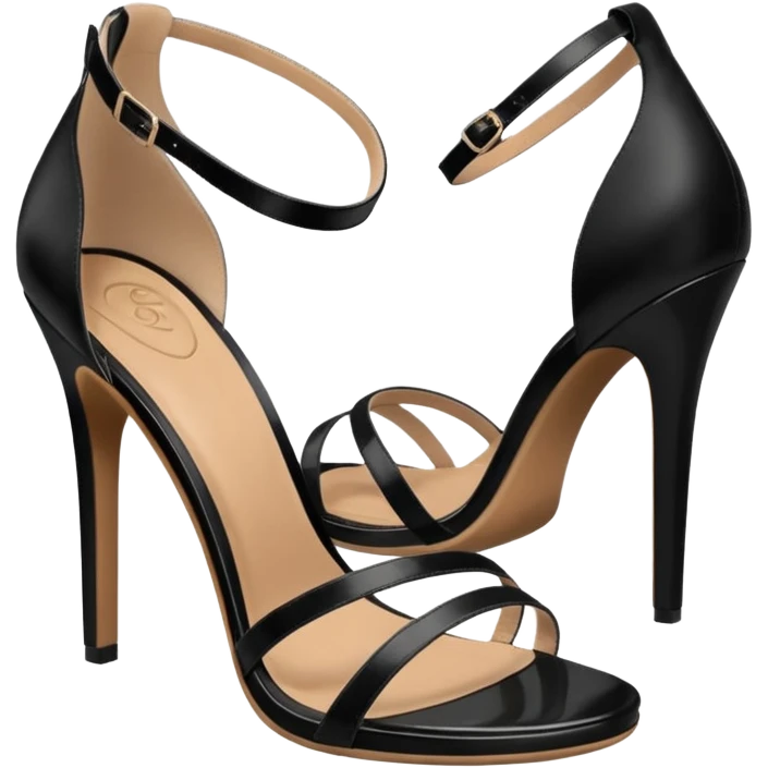 open toe black high heels open sandals emoji