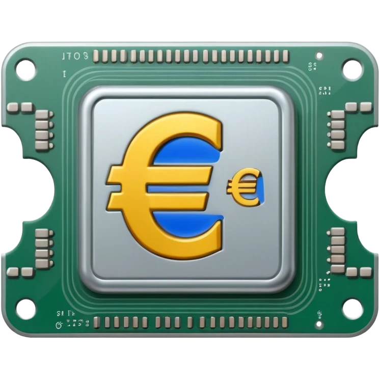 Electronic chip euro sign  emoji