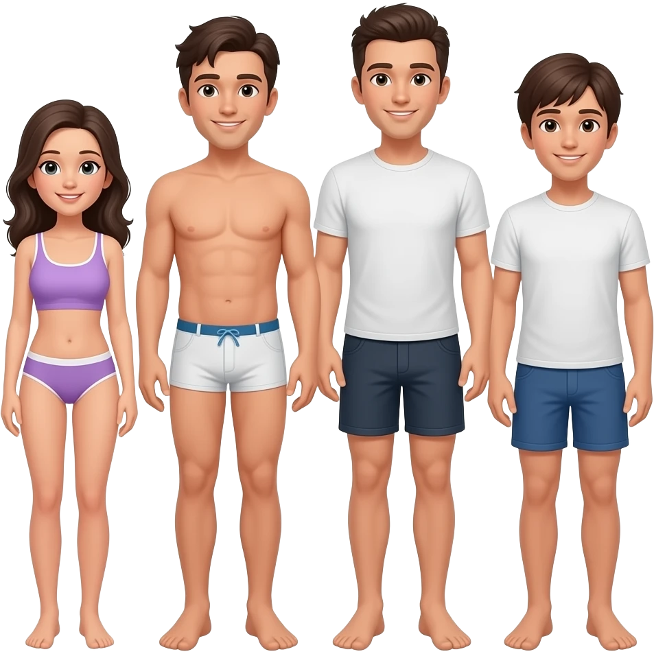 Familia sin ropa interior emoji
