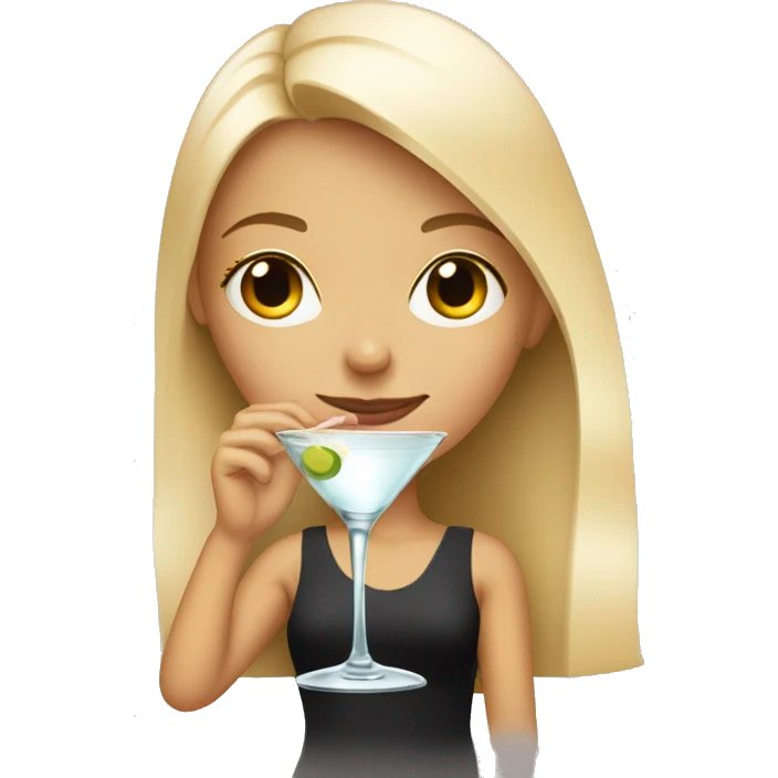 Blonde girl drinking a martini emoji
