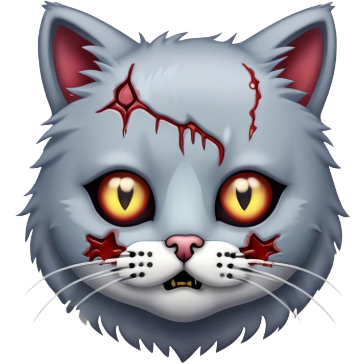 kitty zombie with stitched wounds emoji